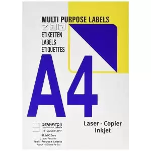 Image of ValueX Multipurpose Label 199.6x143.5mm 2 Per A4 Sheet White Pack 200