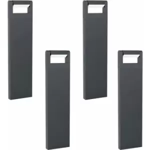 Image of Loops - 4 pack IP44 Outdoor Bollard Light Black Cast Aluminium 4.8W LED Post