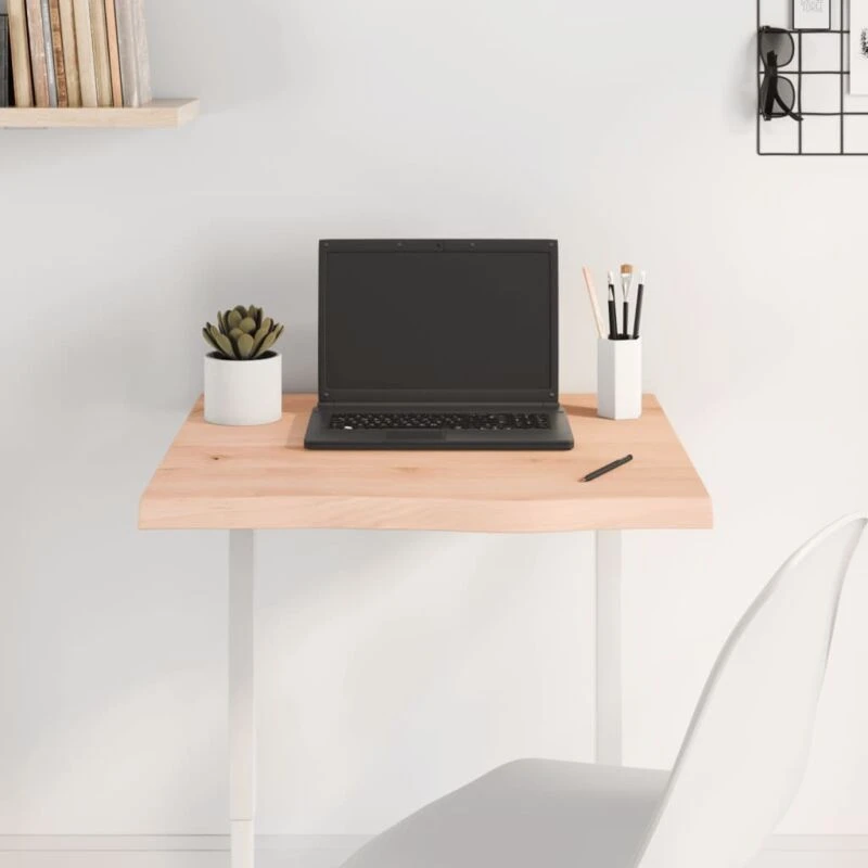 Image of Vidaxl Table Top 60X60X(2-4) Cm Untreated Solid Wood Oak, Brown 3156288