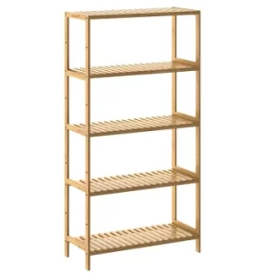 Image of Standing Shelf Bamboo 130x60x26cm 5 Shelves