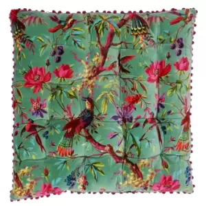 Image of Paradise Velvet Floor Cushion Aqua