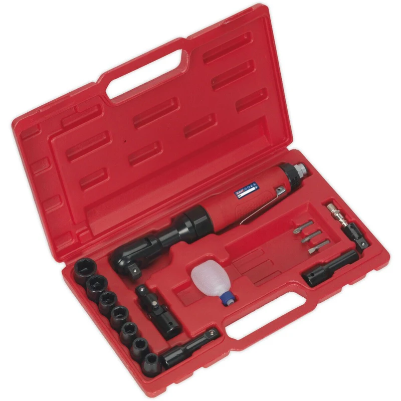 Image of Loops Air Ratchet Wrench Kit - 1/2" Sq Drive - WallDrive Impact Sockets - 1/4" BSP Multi