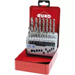 Image of RUKO 214214 HSS-G Metal twist drill bit set 19 Piece DIN 338 Cylinder shank 1 Set