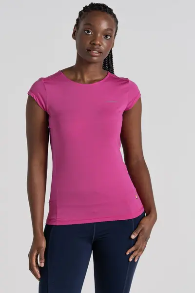 Image of Craghoppers Stretch 'Atmos' Short-Sleeve T-Shirt Fuchsia