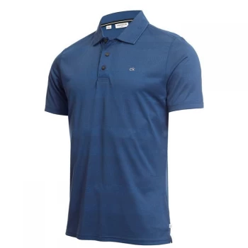 Image of Calvin Klein Golf Stripe Polo Shirt - Ocean Marl