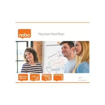 Image of Desktop Flip-over Pad for Flip-over Easel 40 Sheets B1 Plain - Outer Carton of 5