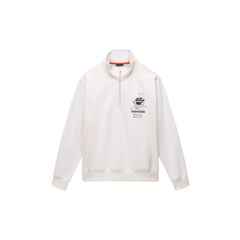 Image of Half-zip sweatshirt in French terry Napapijri Sol Blanc Male L