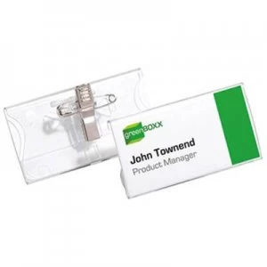 Image of Durable 812119 Name badge 8121 (W x H) 75mm x 40 mm Clamp 25 pcs/pack 25 pcs