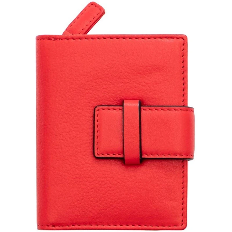 Image of PRIMEHIDE 'Alice' Leather Small Trifold Purse Red