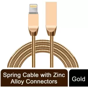 Image of Spring Cable with Zinc Alloy Connectors - Gold