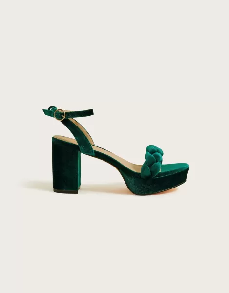 Image of Velvet Plait Platform Heels