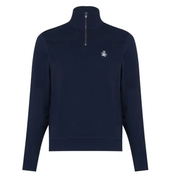 Image of Original Penguin quarter Zip Fleece - Blue