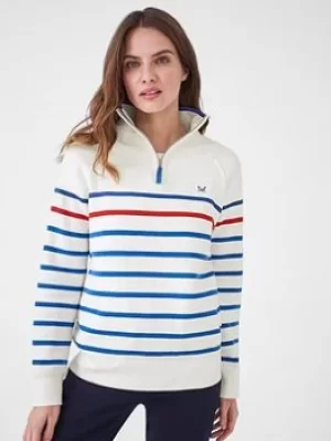 Image of Crew Clothing Half Zip Sweat -white, White, Size 16, Women