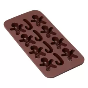 Image of George East Christmas Silicone Chocolate Mould - Ginger Bread & Candy Cane