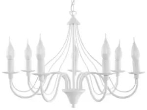 Image of Minerwa 7 Light Multi Arm Chandelier White, E14