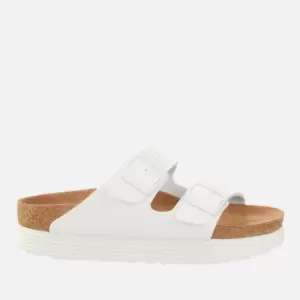 Image of Birkenstock Womens Papillio Arizona Slim Fit Vegan Platform Double Strap Sandals - White - UK 4.5