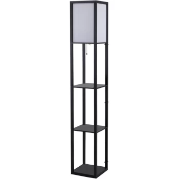 Image of Floor Lamp Reading Lamp with 3-Tier Storage Shelf for Home Office - Homcom