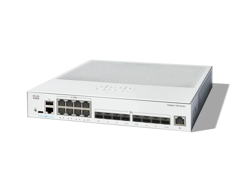 Image of Cisco Catalyst 1300 Series 1300 8-Port 10 Gigabit Base-T SFP+ Smart L3 Rack Mountable Switch C1300-16XTS