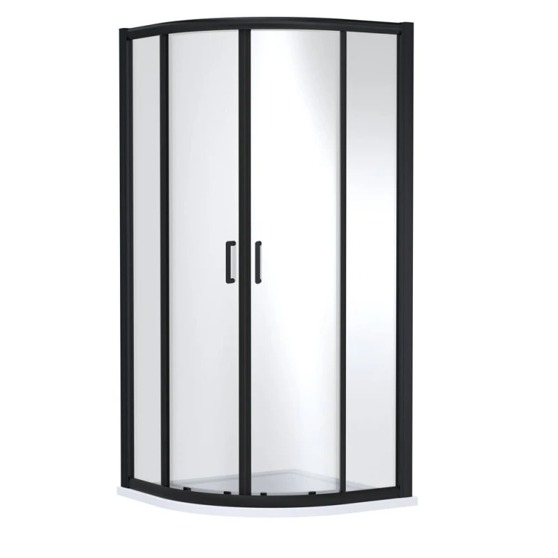 Image of Balterley Quadrant Enclosure with Tray: 1000 x 1000 mm Matt Black/White in Black Unisex