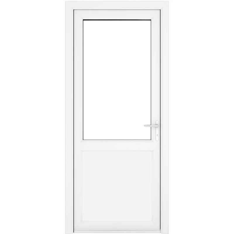 Image of Crystal Triple Glazed Single Door Half Panel White Lh 840 X 2090Mm Clear, White 2RLHW84209CLPTG