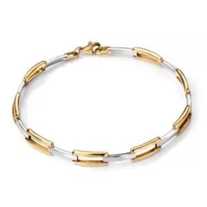 Image of 9Ct Yellow Open Rectangle Link Bracelet
