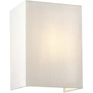 Image of Elstead - LightBox Riley Small Square Wall Light with Brass, Ivory Faux Silk Shade