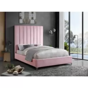 Image of Alexo Bed Double Plush Velvet Pink