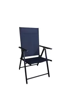 Image of Multi Position High Back Reclining Garden Outdoor Folding Chair in Black
