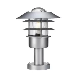 Image of Outdoor IP44 1 Bulb Wall Ground Pedestal Light 304 SS / Silver LED E27 60W
