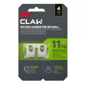 Image of 3M Claw Drywall Picture Hanger (H)31.5mm (W)27mm, Pack Of 4