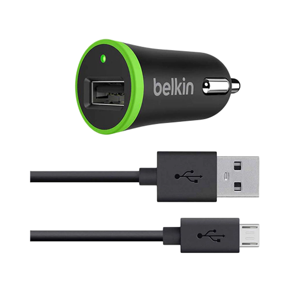 Image of Belkin 2.4 A Universal Car Charger with 1.2 m Micro USB Cable Black