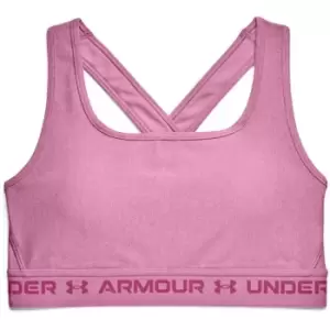 Image of Under Armour Crossback Mid Heather Sports Bra Womens - Pink