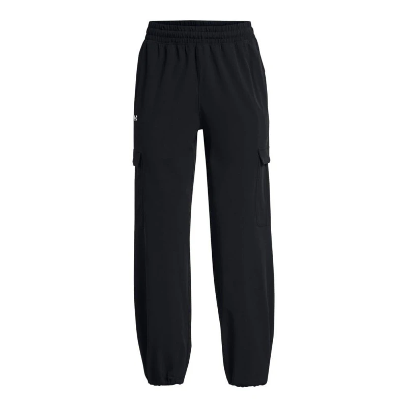 Image of Under Armour UA Rival Woven Cargo Pants Closed Hem Fleece Jogging Bottoms 8 Black 32596403175