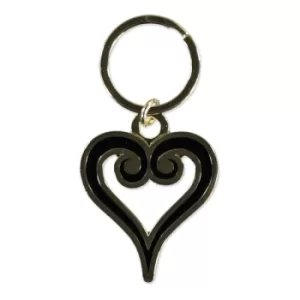 Image of KINGDOM HEARTS 3.0 Heart Symbol Logo Metal Keychain, Black/Gold (KE578744DSN)