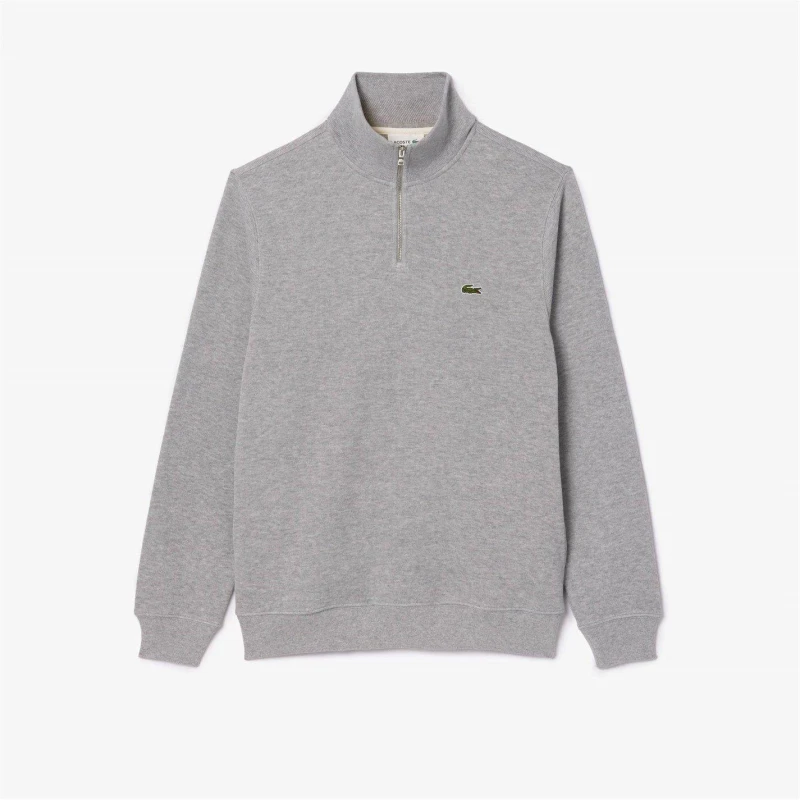 Image of Lacoste quarter Zip Fleece - Grey Grey L