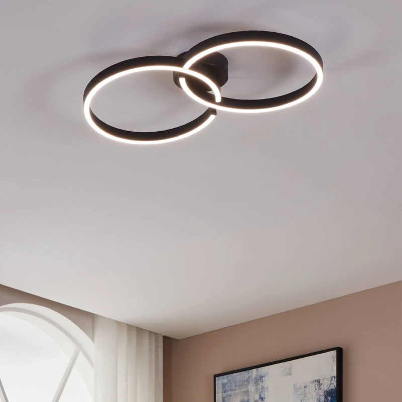 Image of EGLO Eglo Amandolo Black LED Ceiling Light Black One Size Unisex 9008606275076