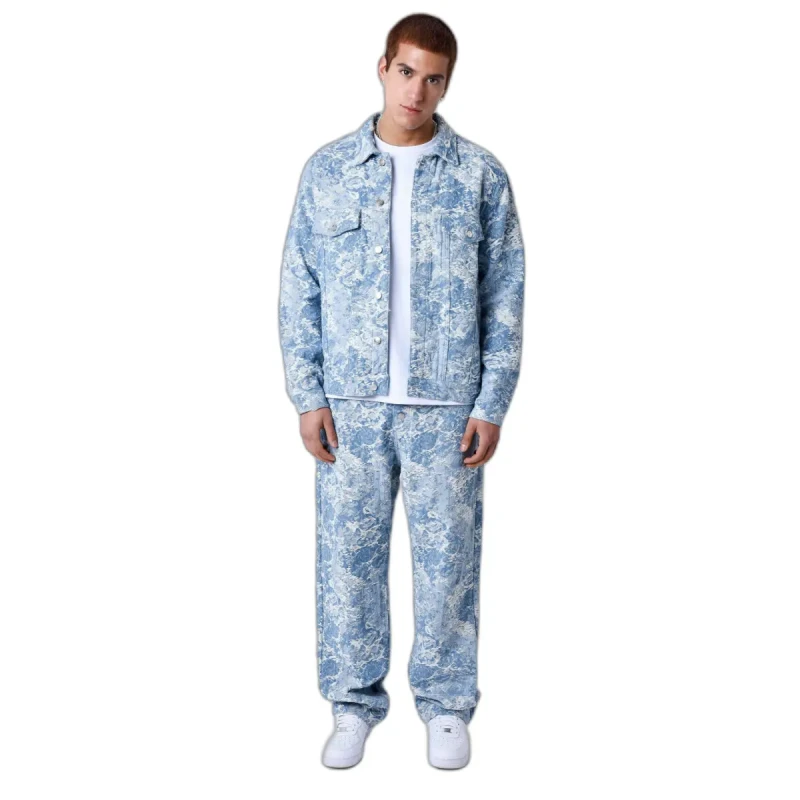 Image of Project X Paris Denim jacket with abstract pattern Project X Paris Bleu Male XL