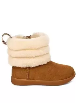 Image of UGG Mini Quilted Fluff Toddler Boot, Chestnut, Size 9 Younger