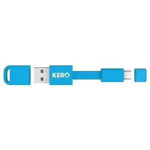 Image of Kero Nomad Micro USB to USB 2.0 Key Ring Cable - Blue