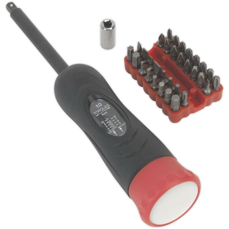 Image of Loops 34 PACK Torque Screwdriver Set - 2-10Nm 1/4" Square Drive & Various Bits / Case Multi