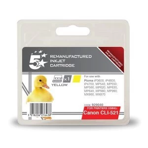 Image of 5 Star Office Canon CLI521 Yellow Ink Cartridge