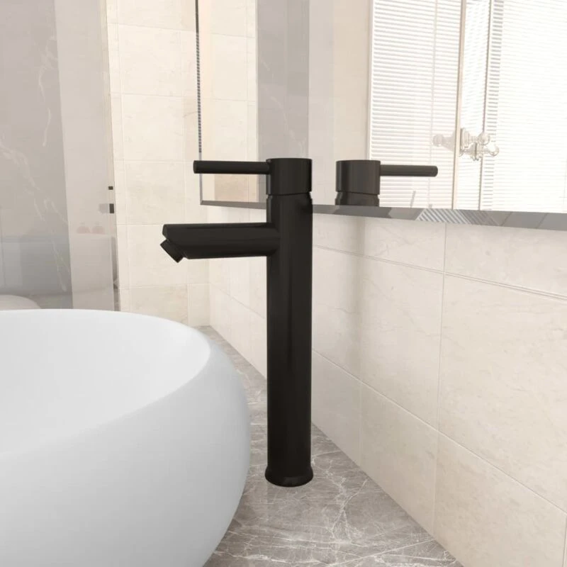 Image of VIDAXL Bathroom Mixer Tap Black 12x30cm Vidaxl 8720286204788