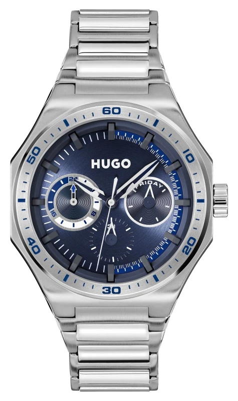Image of HUGO 1530400 #GRAIL SPORT Multifunction (44mm) Blue Dial / Watch