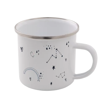 Image of Astrology Print Enamel Mug - White
