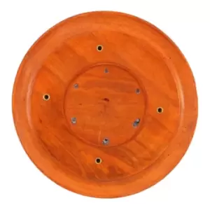 Image of Orange Round Wooden Incense Plate