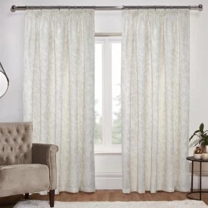 Image of Linens and Lace Jacquard Curtains - Ivory
