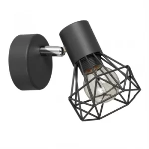 Image of Angus Industrial Wall Light in Black Pewter Grey