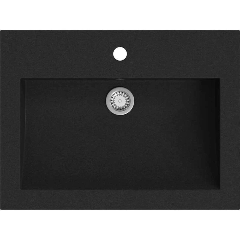 Image of vidaXL Granite Basin Black Above Counter Cloakroom Bathroom Sink Wash Bowl