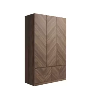 Image of Taranto Triple 4 Drawer Wardrobe Royal Walnut
