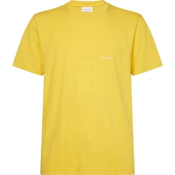 Image of Calvin Klein Small Logo T Shirt - Sulphur